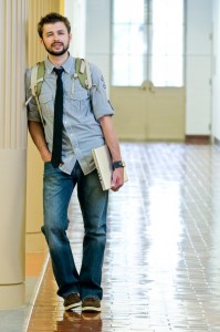 student in hall